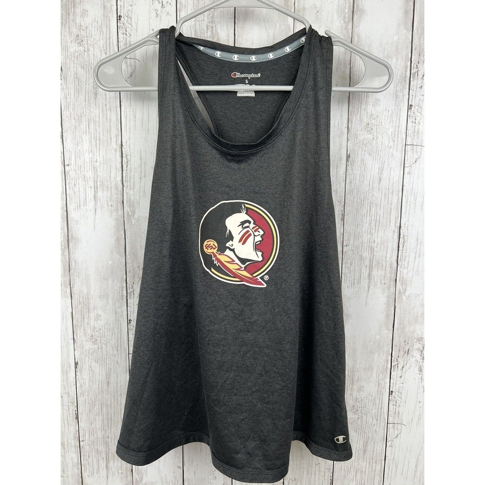 Champion Florida State Black Graphic Racerback Tank Top Women's Size Large